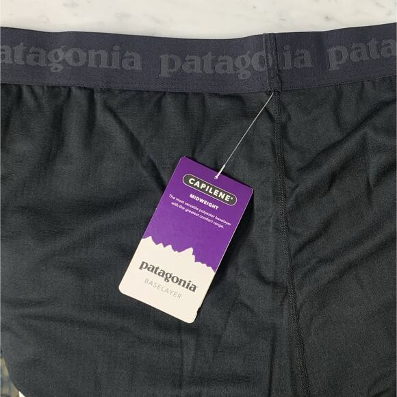 PATAGONIA Capilene Midweight Bottoms Men XXL Black Base Layer Snow Ski 44485 NWT - Picture 6 of 7